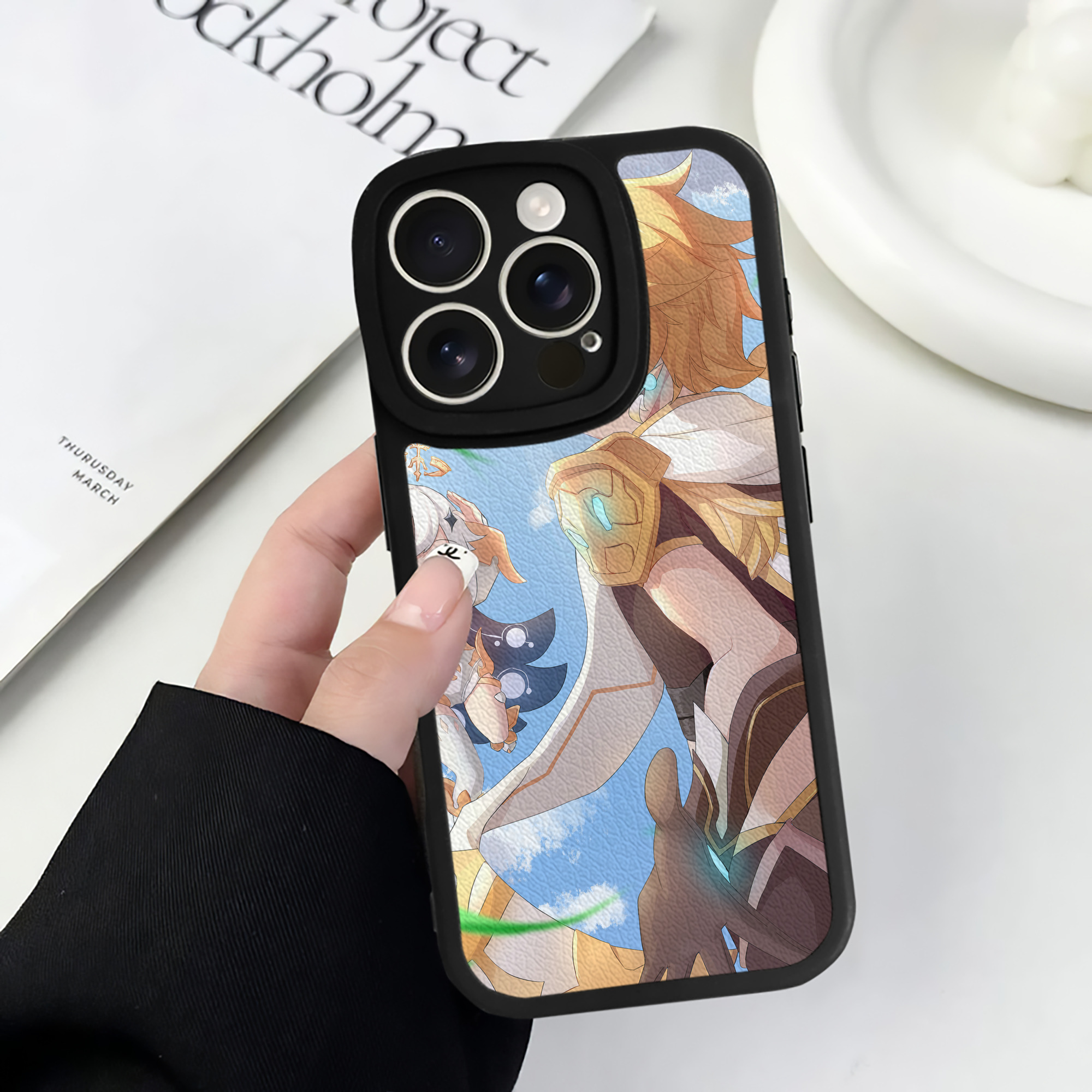 げんし神 genshin 【iPhone 16シリーズ対応】シリコンスマホケース（レザー調） 材質：シリコン